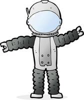 Doodle-Charakter-Cartoon-Astronaut vektor