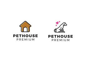 hund sällskapsdjur hus logotyp vektor ikon illustration