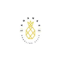 geometrisk ananas linje logotyp vektor