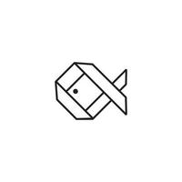 enkel fisk linje logotyp vektor