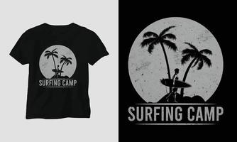 surfing t-shirt design, retro Färg vektor