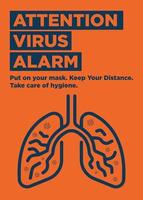 Achtung Virusalarm-Ready-Poster vektor