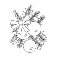 ny år sammansättning i klotter stil. jul bollar, branches.vector vektor