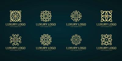 luxus-blumenlogo-set, ornament-logos vektor