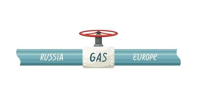 vektor illustration av en gas rör från ryssland till Europa. gas tillförsel. de embargo på de tillförsel av gas från Ryssland.