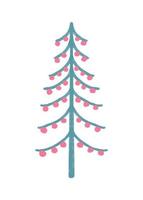 vektorweihnachts- und neujahrsillustration mit weihnachtsbaum. vektor