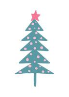 vektorweihnachts- und neujahrsillustration mit weihnachtsbaum. vektor
