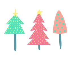 vattenfärg vektor illustration av jul träd. glad jul och Lycklig ny år hälsning kort.