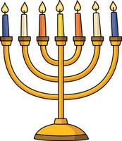 Chanukka Menorah Cartoon farbige Cliparts vektor