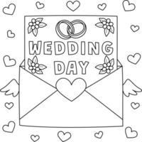 Hochzeitstag Brief zum Ausmalen für Kinder vektor