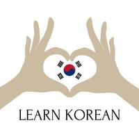 de flagga av söder korea är tillverkad använder sig av de officiell koreanska nationell färger och de korrekt andel. lära sig koreanska vektor