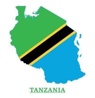 tanzania nationell flagga Karta design, illustration av tanzania Land flagga inuti de Karta vektor