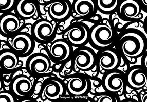 Schwarzes Maori Koru Curl Ornamente Nahtloses Muster