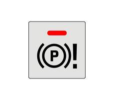 Symbol der Parkplatztaste, die geschlossen bleibt. auto bremssystem knopfleitung. Illustration moderner Autotasten. bearbeitbares Zeilensymbol. vektor