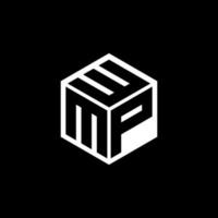 mpw-Buchstaben-Logo-Design mit schwarzem Hintergrund im Illustrator. Vektorlogo, Kalligrafie-Designs für Logo, Poster, Einladung usw. vektor