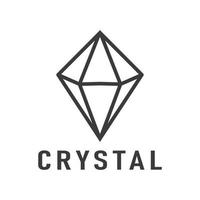 Vektor-Logo-Design. Kristall-Logo im minimalen linearen Stil, kreative Illustration der modernen Kristallzeichen-Logo-Symbol-Vektorvorlage vektor