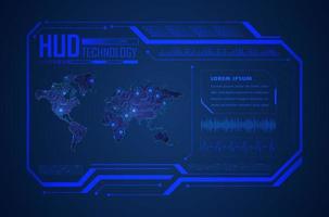 moderner hud-technologiehintergrund vektor