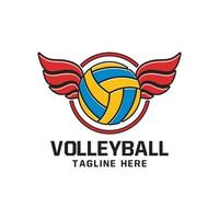 Volleyball-Sport-Logo-Emblem-Design vektor