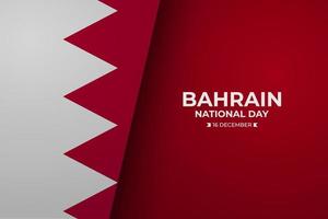 bahrainischer gedenkfeiertag 16. dezember mit 3d-flagge. bahrain happy national day grußkarte, banner mit schablonentextvektorillustration. vektor