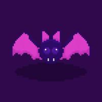 Pixel Art Fledermaus gruseliges Halloween vektor