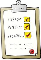 Doodle-Charakter-Cartoon-Checkliste vektor