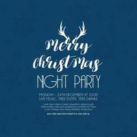 frohe weihnachten nacht party blau schneeflocke hintergrund vektor