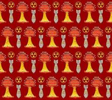 röd vektor sömlös mönster med element av kärn krig