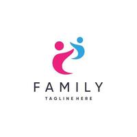 familj logotyp design med modern stil premie vektor