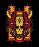 hannya mask illustration vektor