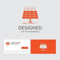 Business-Logo-Vorlage für Solar. Tafel. Energie. Technologie. intelligente Stadt. orange visitenkarten mit markenlogo-vorlage. vektor