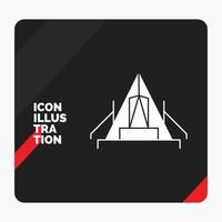 röd och svart kreativ presentation bakgrund för tält. camping. läger. campingplats. utomhus- glyf ikon vektor