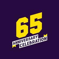 65:e årsdag firande vektor design, 65 år årsdag