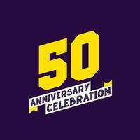 50:e årsdag firande vektor design, 50 år årsdag