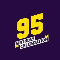 95:e födelsedag firande vektor design, 95 år födelsedag