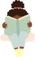 Mädchen mit Buch. Kinderbuchwoche. Kinderlesebuch vektor