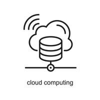 Cloud-Computing-Vektor-Umriss-Icon-Design-Illustration. Internet der Dinge Symbol auf weißem Hintergrund Eps 10-Datei vektor