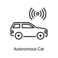 autonomes Auto Vektor Umriss Icon Design Illustration. Internet der Dinge Symbol auf weißem Hintergrund Eps 10-Datei