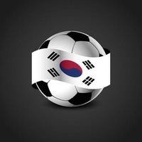 söder korea flagga runt om de fotboll vektor