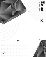 abstrakte chaotische Low-Poly-3D-Formen. fliegende polygonale Pyramiden im leeren Raum. futuristischer hintergrund mit bokeh-effekt. Poster Design