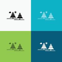 Wald. Camping. Urwald. Baum. Pinien-Symbol über verschiedenen Hintergrund. Design im Glyphen-Stil. entwickelt für Web und App. eps 10-Vektorillustration vektor