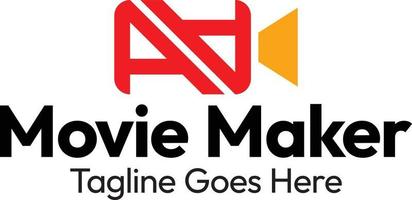 Buchstabe a und ein Logo-Movie Maker vektor