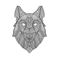 Wolfskopf-Doodle vektor