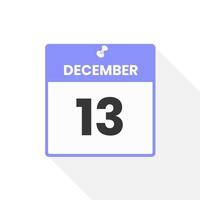 december 13 kalender ikon. datum, månad kalender ikon vektor illustration