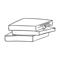 Stapel Bücher im Doodle-Stil auf weißem Hintergrund vektor