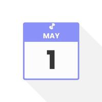 Maj 1 kalender ikon. datum, månad kalender ikon vektor illustration
