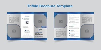 verklig egendom trifold broschyr design mall. design mall geometrisk form Begagnade för företag trifold broschyr layout. verklig egendom broschyr, företag broschyr, a4 med blöda, skriva ut redo vektor