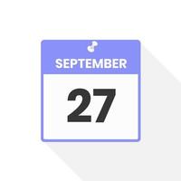 Kalendersymbol vom 27. September. datum, monat, kalender, symbol, vektor, illustration vektor