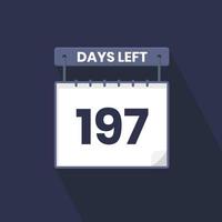 Noch 197 Tage Countdown für die Verkaufsförderung. Noch 197 Tage bis zum Werbeverkaufsbanner vektor