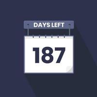 Noch 187 Tage Countdown für Verkaufsförderung. Noch 187 Tage bis zum Werbeverkaufsbanner vektor