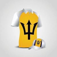 barbados sport t-shirt und cap vektordesign vektor